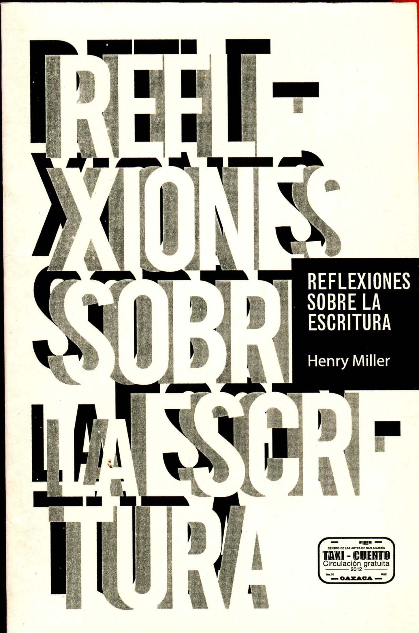 Portada de Reflexiones sobre la escritura